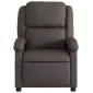 vidaXL Πολυθρόνα με Ανακλινόμενη Πόρτα Σκούρο Καφέ από Γνήσιο Δέρμα