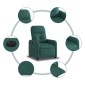 vidaXL Πολυθρόνα Ανακλινόμενη Ηλεκτρική Πράσινο Υφασμάτινη