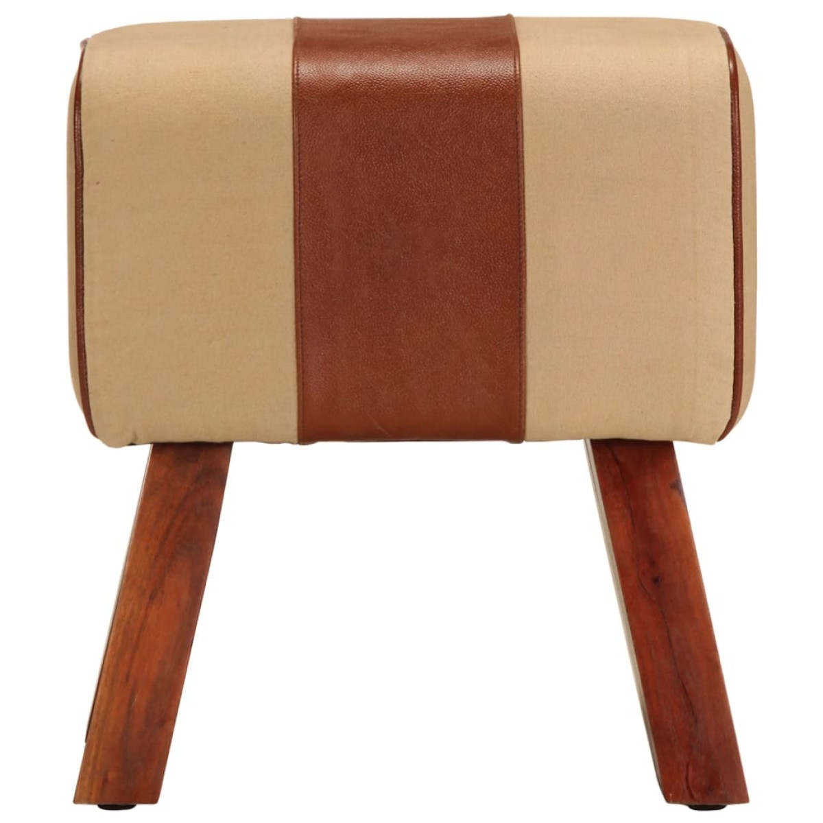 vidaXL Πάγκος Γυμναστικής Bok Καφέ 38 εκ. Γνήσιο Δέρμα & Ξύλο Μάνγκο