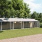 vidaXL Κλουβί Σκύλου με Οροφή και Πόρτες Γκρι 10x2x2 μ. Γαλβ. Χάλυβας