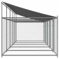 vidaXL Κλουβί Σκύλου με Οροφή και Πόρτες Γκρι 10x2x2 μ. Γαλβ. Χάλυβας