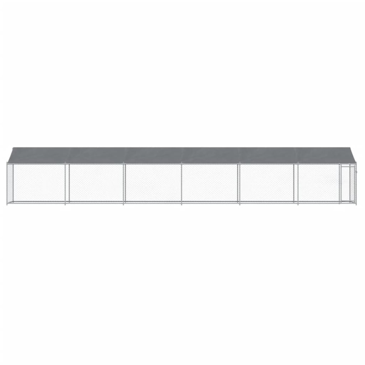 vidaXL Κλουβί Σκύλου με Οροφή και Πόρτες Γκρι 12x2x2 μ. Γαλβ. Χάλυβας