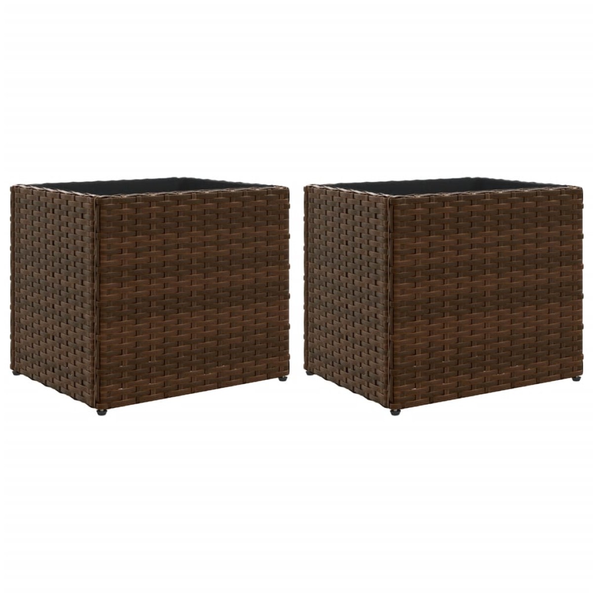 vidaXL Γλάστρες Κήπου 2 τεμ. Καφέ 36x30x32 εκ. από Συνθετικό Ρατάν