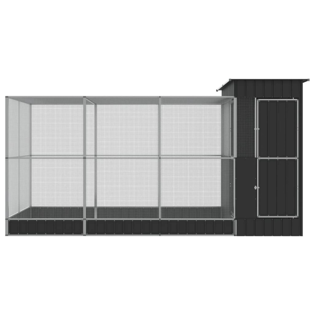 vidaXL Πτηνοθήκη με Προέκταση Ασημί 416x203x216 εκ. από Ατσάλι