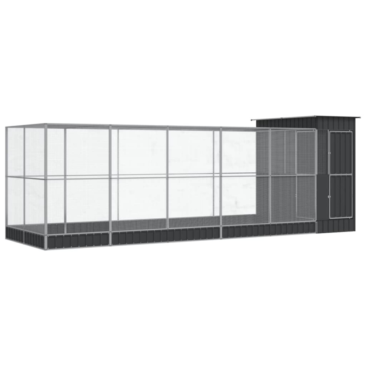 vidaXL Κλουβί με Επέκταση Ασημένιο 623x203x216 εκ. Ατσάλινο