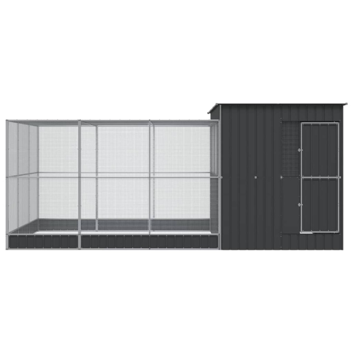 vidaXL Κλουβί με Επέκταση Ασημένιο 497x303x216 εκ. Ατσάλινο
