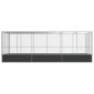 vidaXL Κλουβί με Επέκταση Ασημένιο 625x207x212 εκ. Ατσάλινο