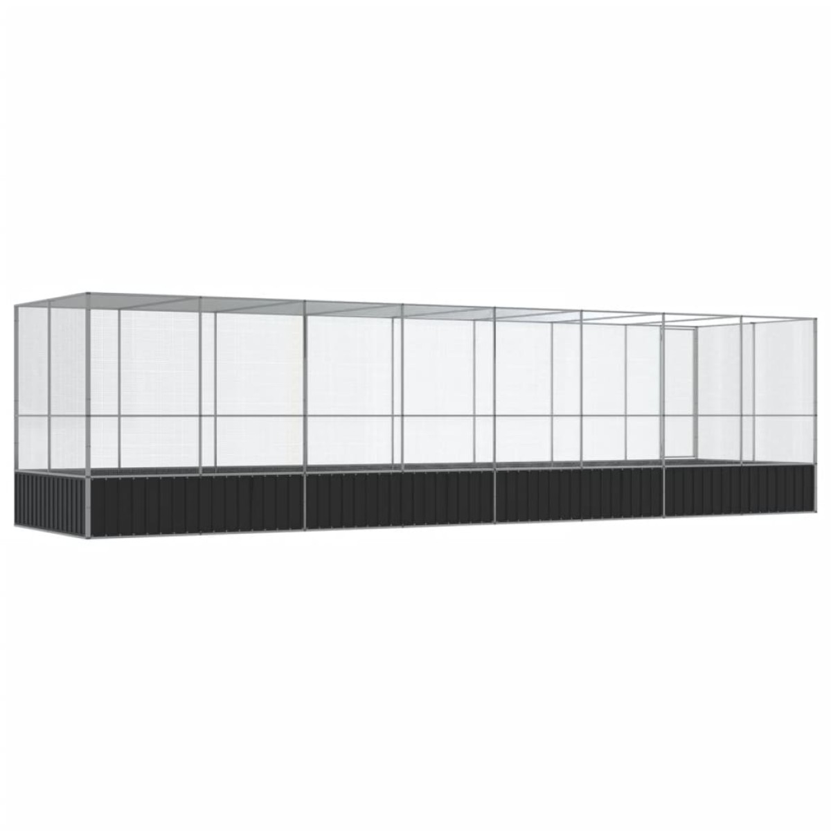 vidaXL Κλουβί με Επέκταση Ασημένιο 832x207x212 εκ. Ατσάλινο