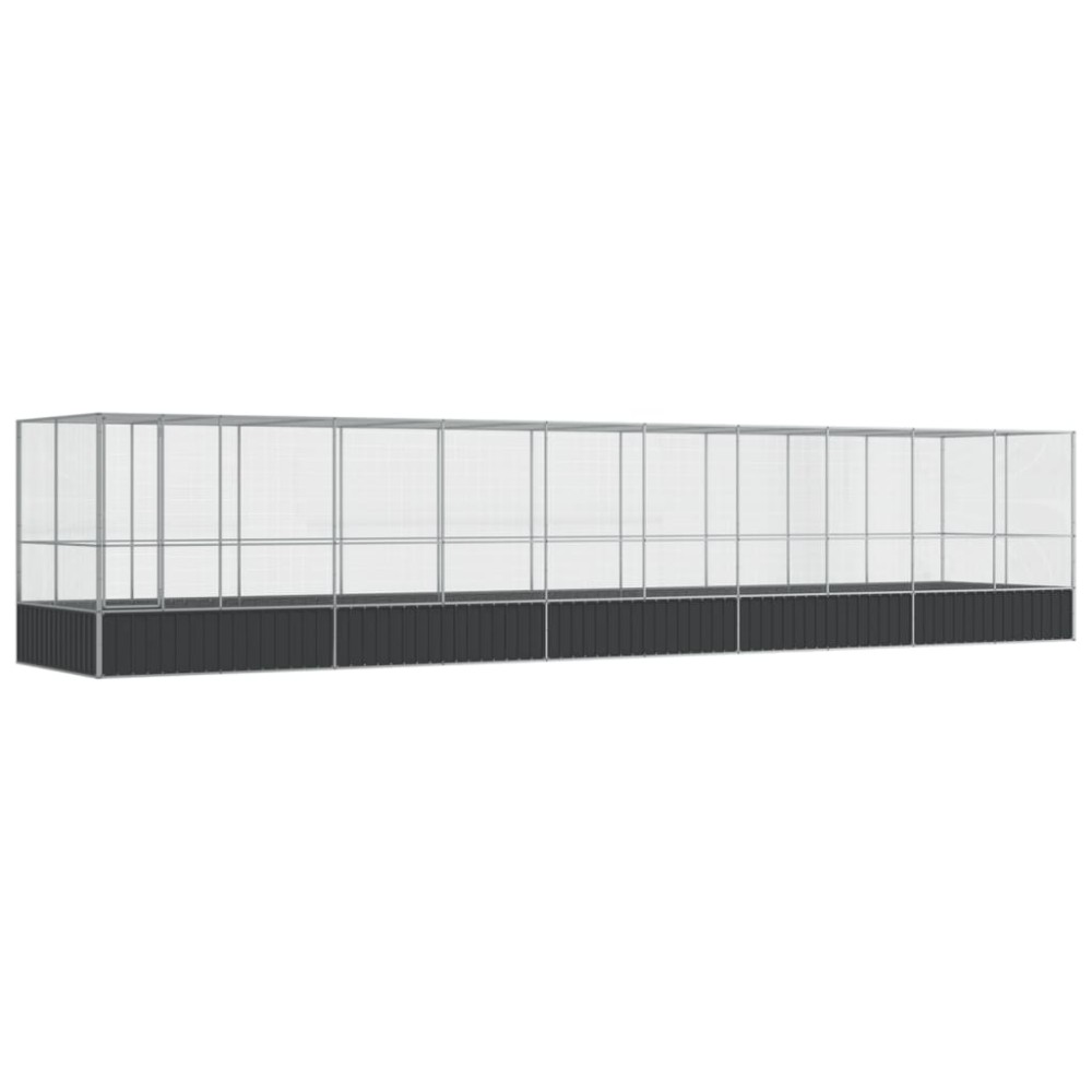vidaXL Κλουβί με Επέκταση Ασημένιο 1039x207x212 εκ. Ατσάλινο