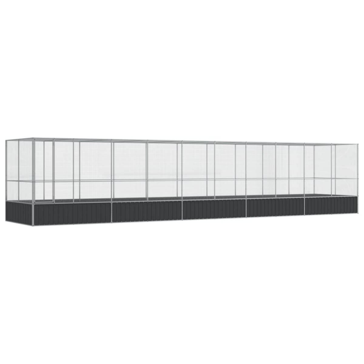 vidaXL Κλουβί με Επέκταση Ασημένιο 1039x207x212 εκ. Ατσάλινο