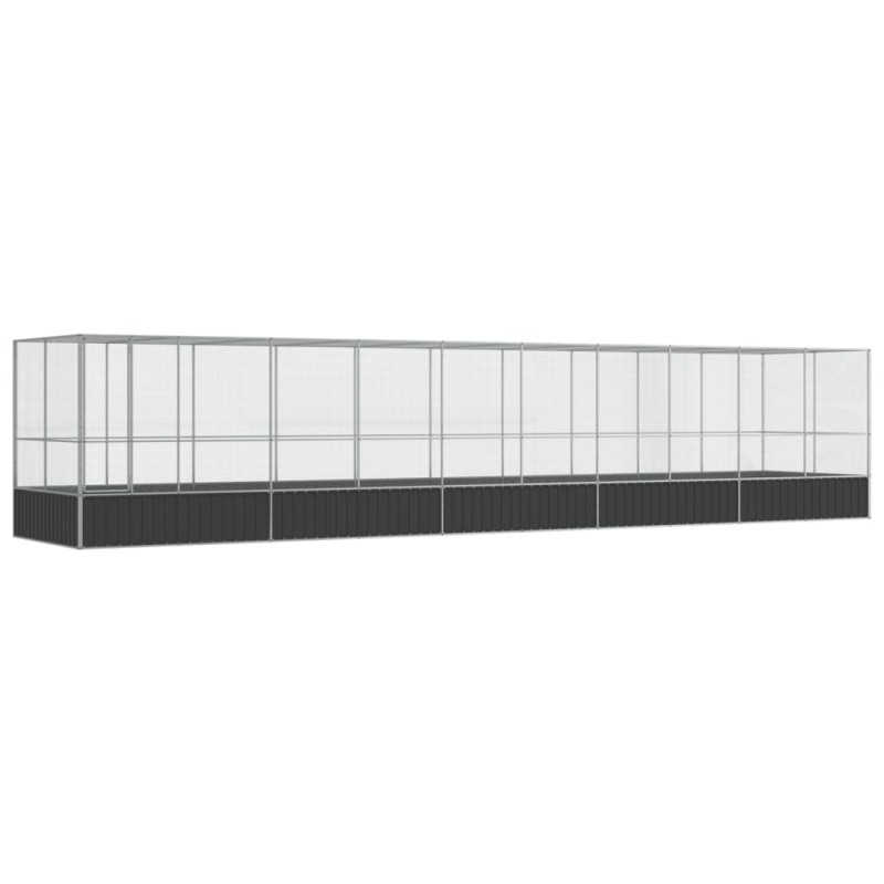 vidaXL Κλουβί με Επέκταση Ασημένιο 1039x207x212 εκ. Ατσάλινο