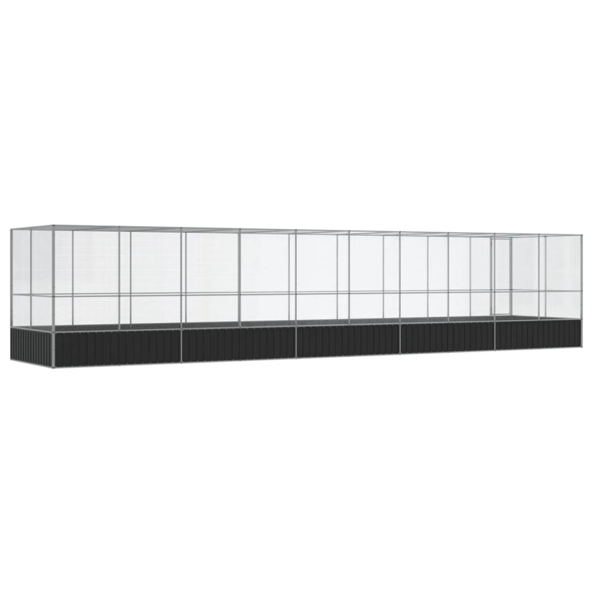 vidaXL Κλουβί με Επέκταση Ασημένιο 1039x207x212 εκ. Ατσάλινο