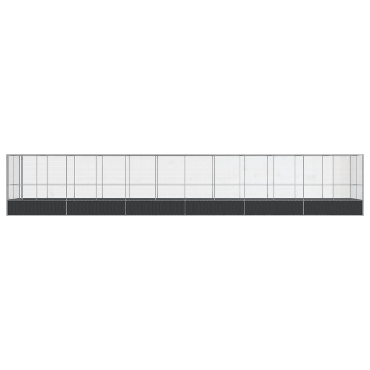 vidaXL Κλουβί με Επέκταση Ασημένιο 1246x207x212 εκ. Ατσάλινο