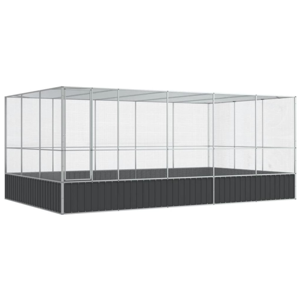 vidaXL Κλουβί με Επέκταση Ασημένιο 518x307x212 εκ. Ατσάλινο