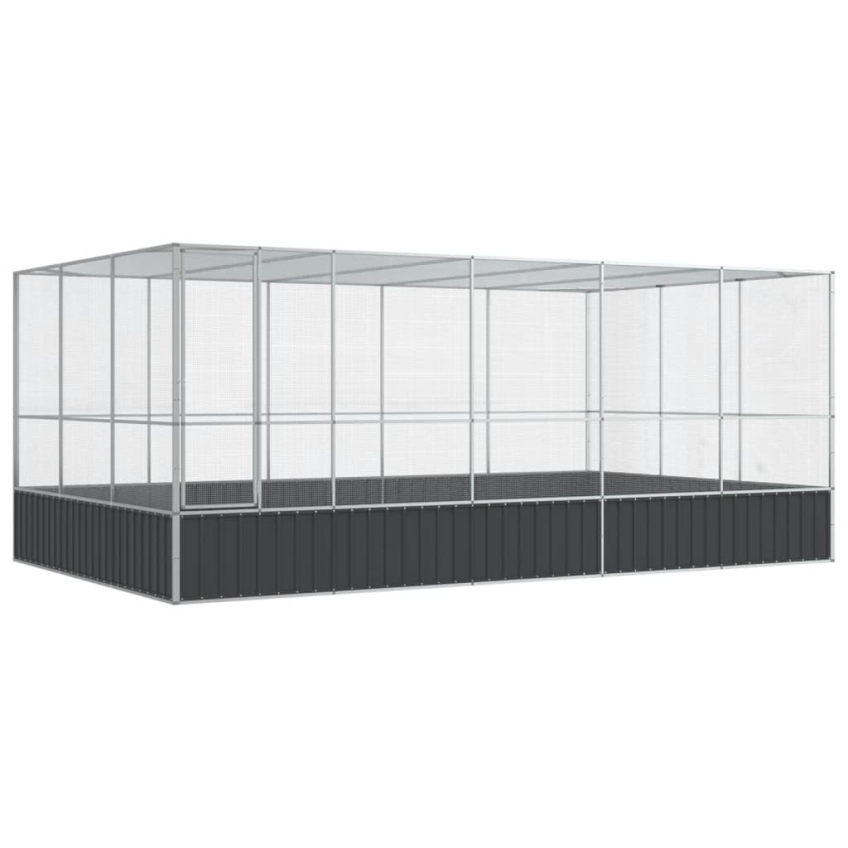 vidaXL Κλουβί με Επέκταση Ασημένιο 518x307x212 εκ. Ατσάλινο