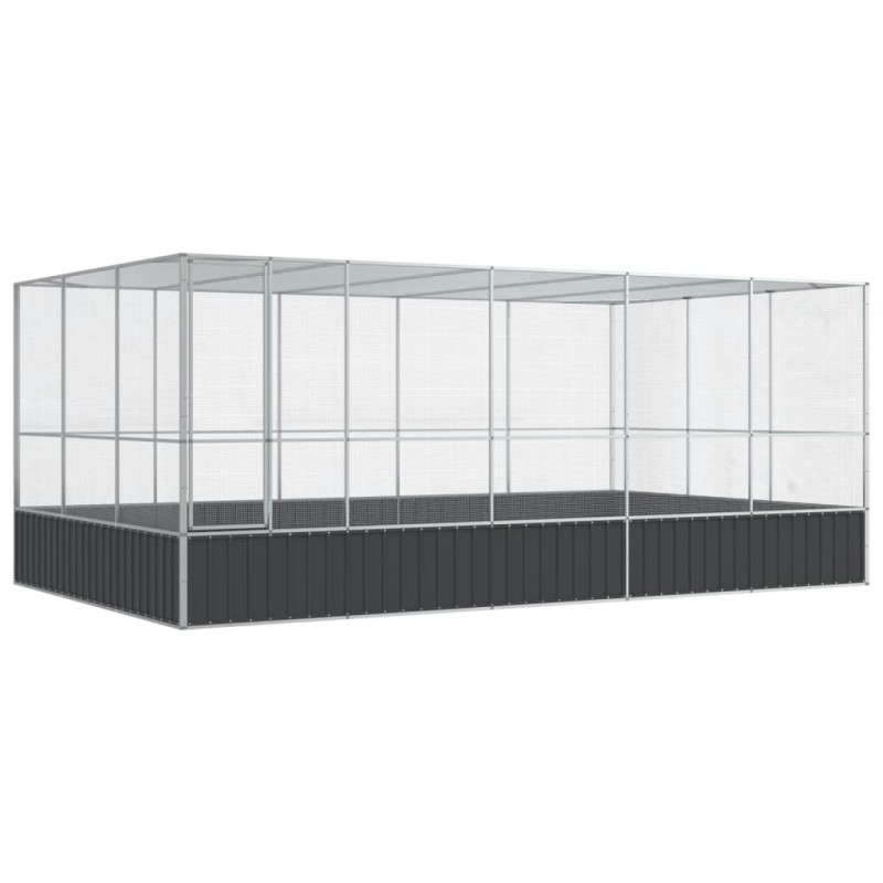 vidaXL Κλουβί με Επέκταση Ασημένιο 518x307x212 εκ. Ατσάλινο