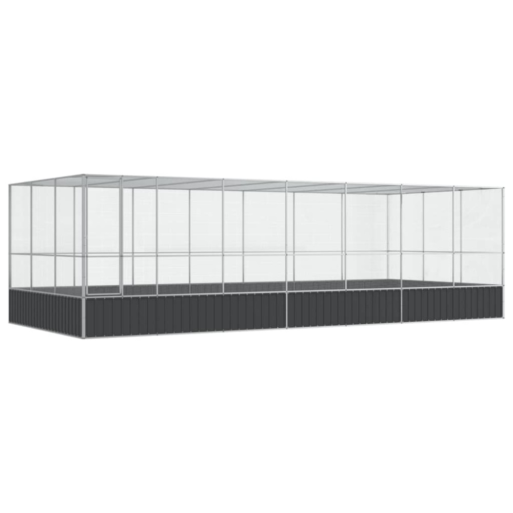 vidaXL Κλουβί με Επέκταση Ασημένιο 725x307x212 εκ. Ατσάλινο