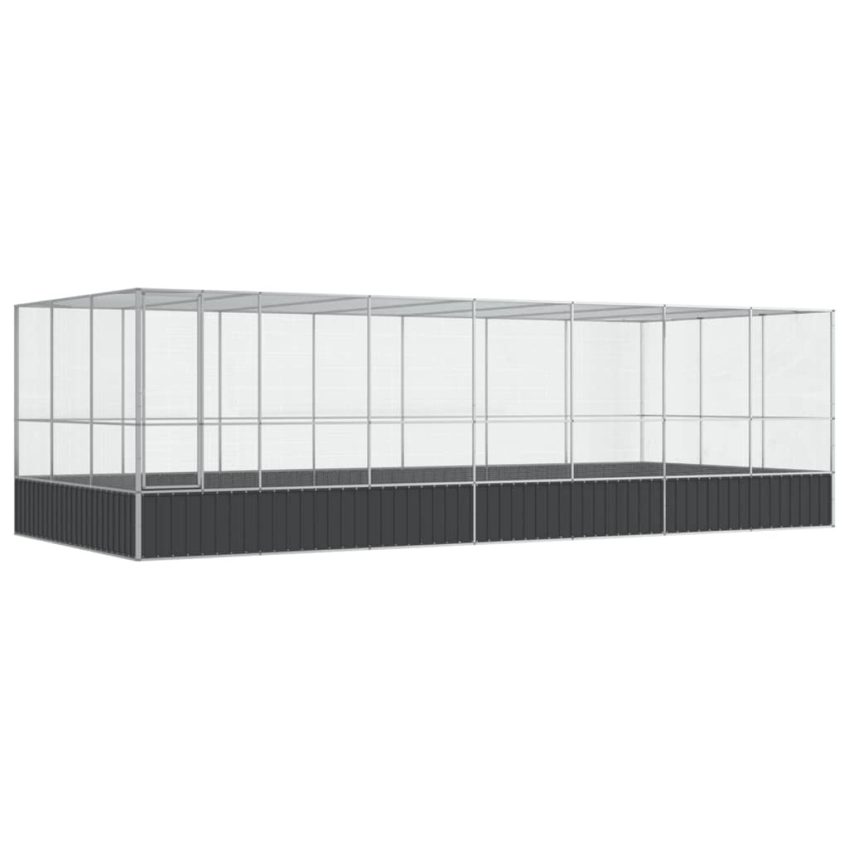 vidaXL Κλουβί με Επέκταση Ασημένιο 725x307x212 εκ. Ατσάλινο