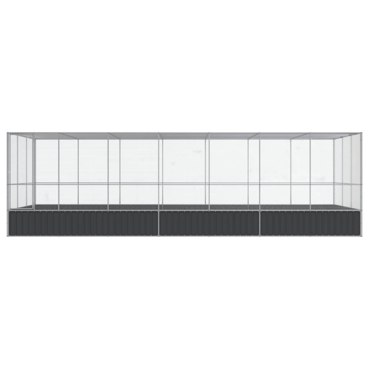 vidaXL Κλουβί με Επέκταση Ασημένιο 725x307x212 εκ. Ατσάλινο