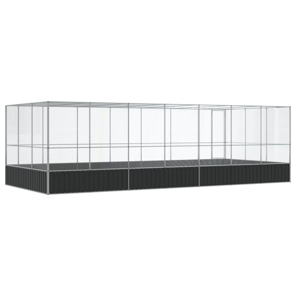 vidaXL Κλουβί με Επέκταση Ασημένιο 725x307x212 εκ. Ατσάλινο