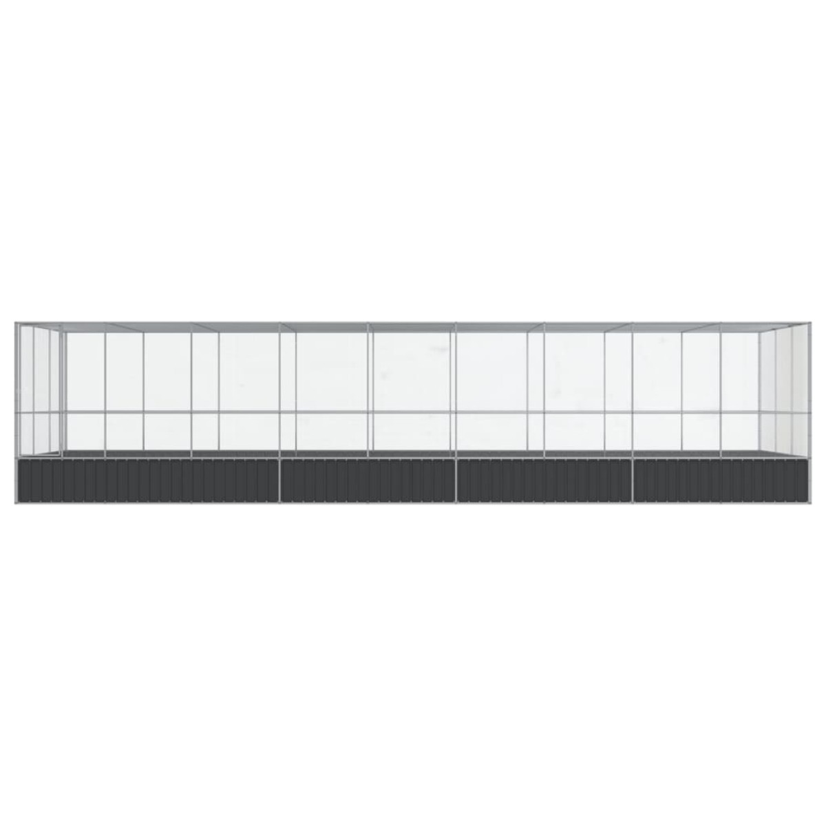 vidaXL Κλουβί με Επέκταση Ασημένιο 932x307x212 εκ. Ατσάλινο
