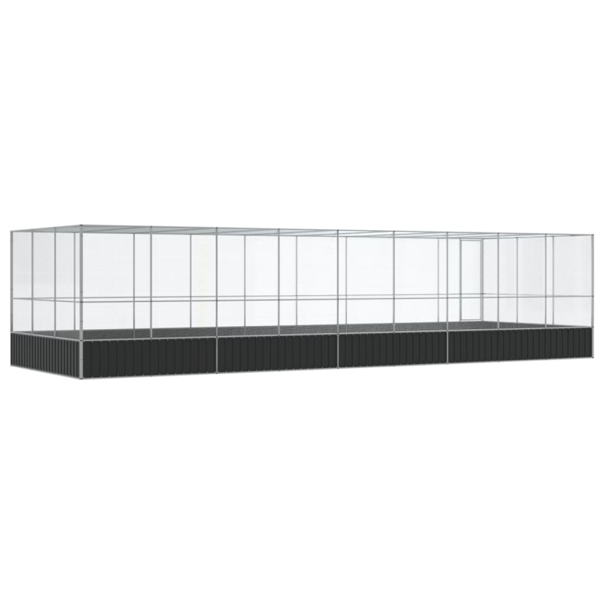 vidaXL Κλουβί με Επέκταση Ασημένιο 932x307x212 εκ. Ατσάλινο
