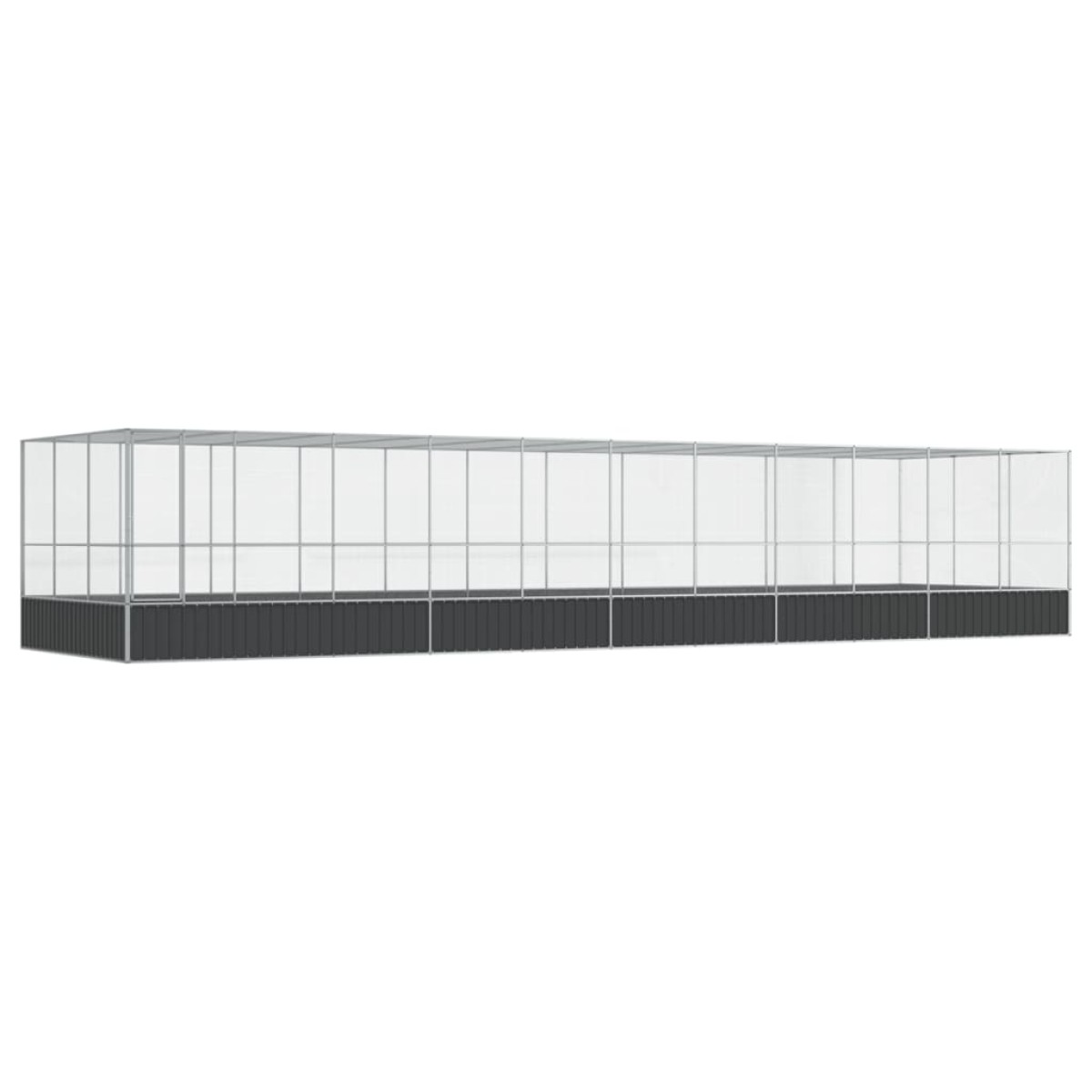 vidaXL Κλουβί με Επέκταση Ασημένιο 1139x307x212 εκ. Ατσάλινο