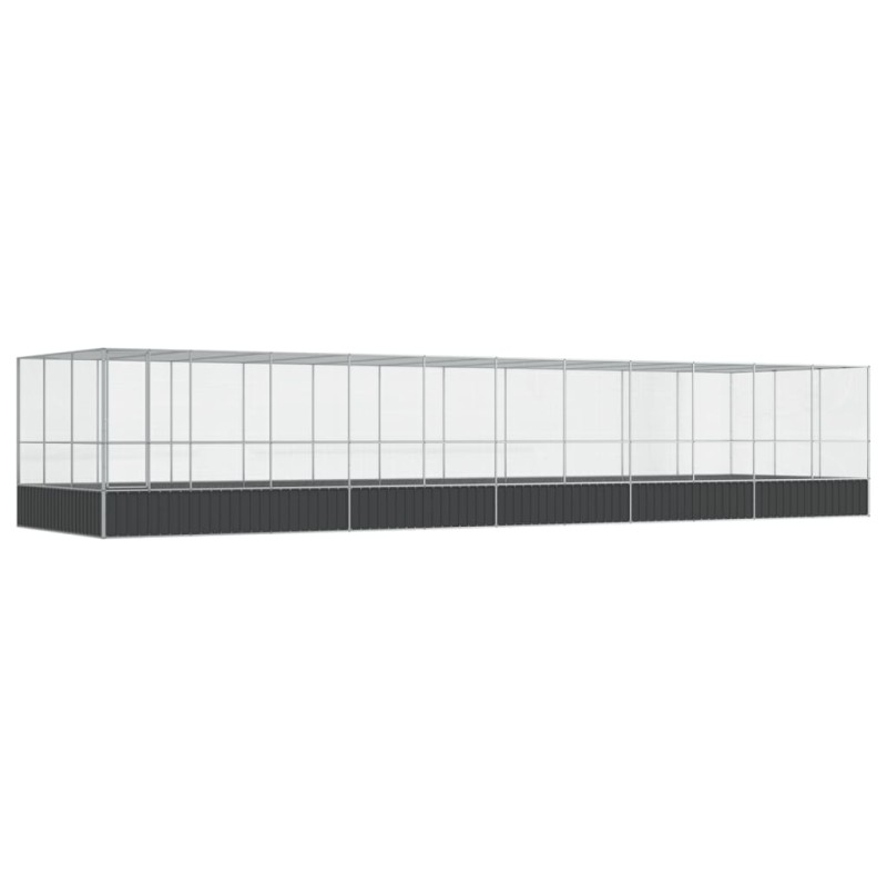 vidaXL Κλουβί με Επέκταση Ασημένιο 1139x307x212 εκ. Ατσάλινο