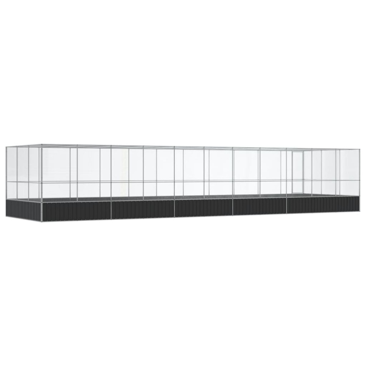 vidaXL Κλουβί με Επέκταση Ασημένιο 1139x307x212 εκ. Ατσάλινο