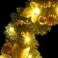 vidaXL Χριστουγεννιάτικο Στεφάνι με Φωτάκια LED Πράσινο 60 εκ. από PVC
