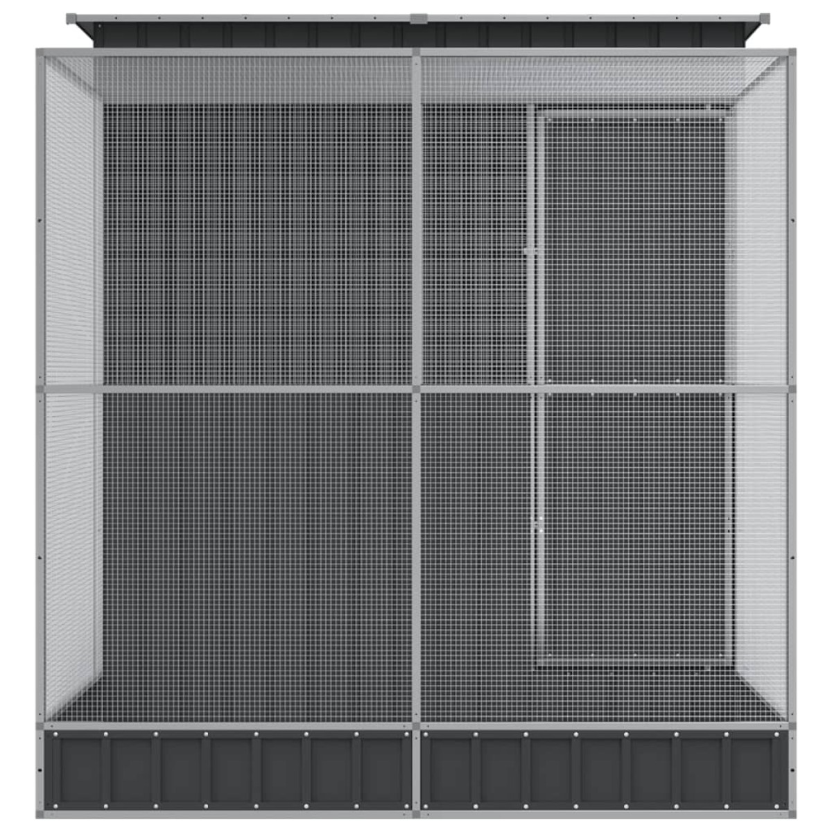 vidaXL Πτηνοθήκη με Προέκταση Ασημί 209x203x216 εκ. από Ατσάλι