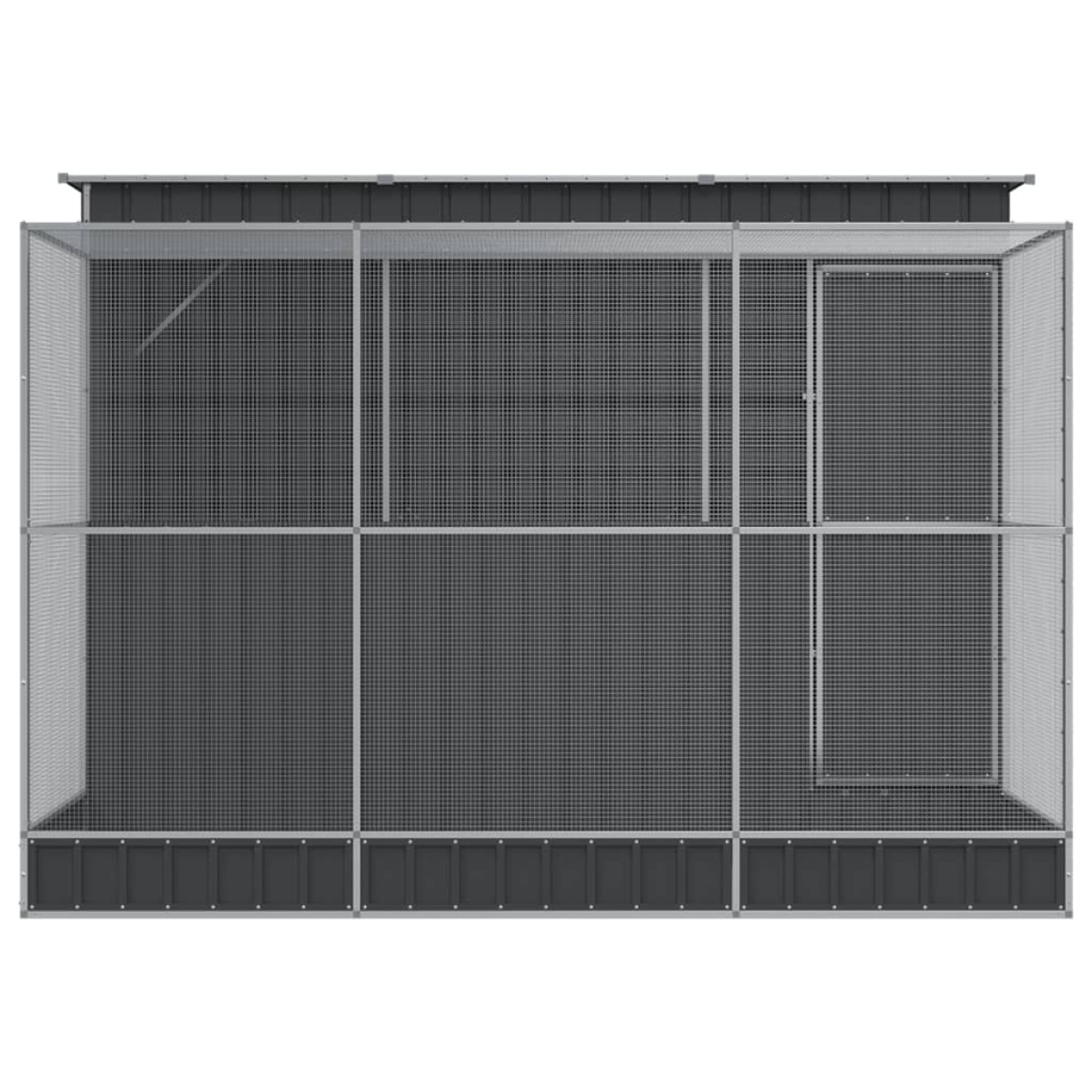 vidaXL Πτηνοθήκη με Προέκταση Ασημί 290x303x216 εκ. από Ατσάλι