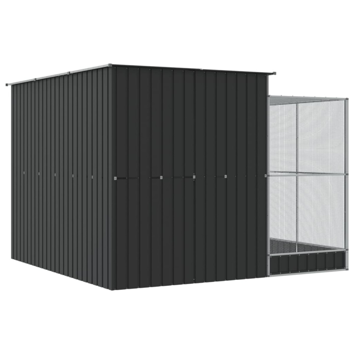 vidaXL Πτηνοθήκη με Προέκταση Ασημί 290x303x216 εκ. από Ατσάλι