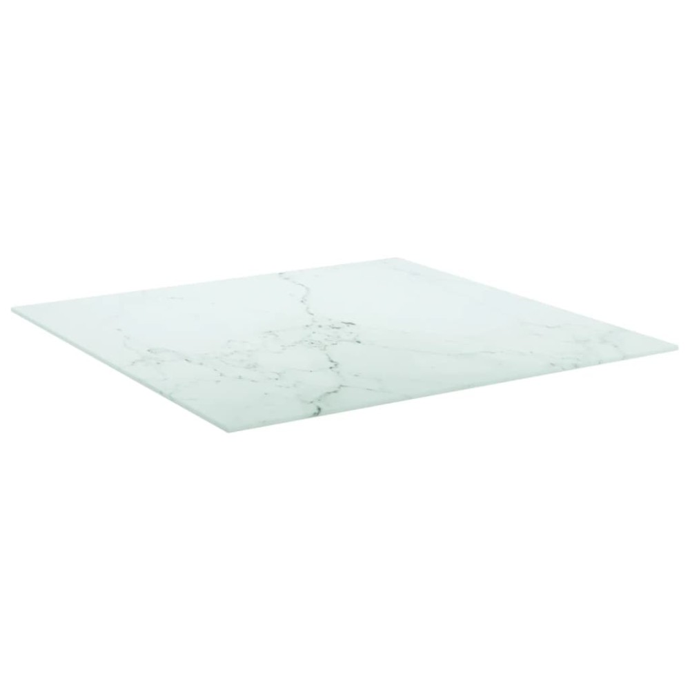 vidaXL Επιφάνεια Τραπεζιού Λευκή 70x70εκ 6χιλ Ψημ. Γυαλί Μαρμ. Σχέδιο