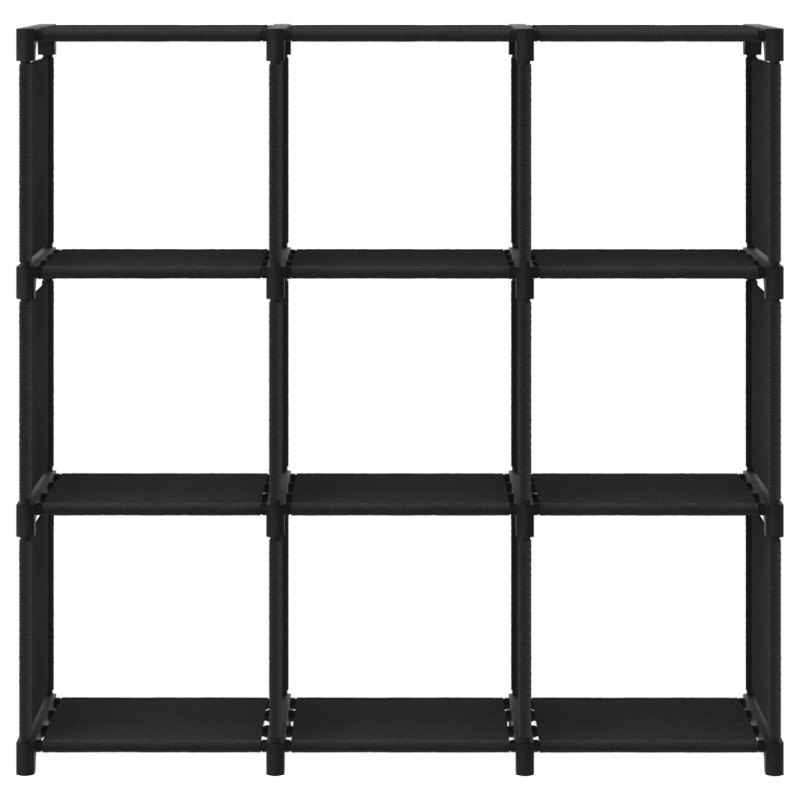 vidaXL Ραφιέρα με 9 Κύβους & Κουτιά Μαύρη 103x30x107,5 εκ. Υφασμάτινη