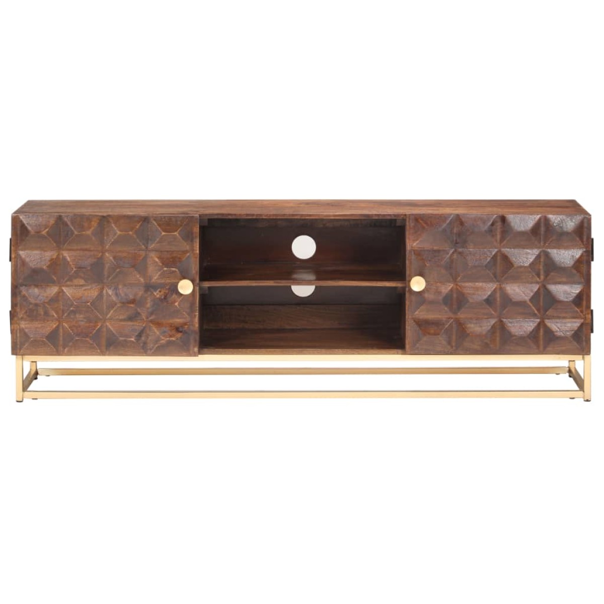 vidaXL Έπιπλο Τηλεόρασης 124x29x45 εκ. από Μασίφ Ξύλο Μάνγκο