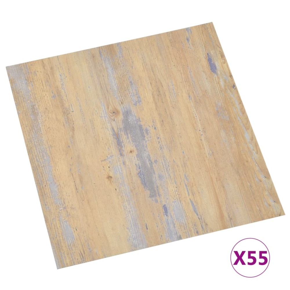 vidaXL Δάπεδο Αυτοκόλλητο Καφέ 55 τεμ. 5,11 μ² από PVC