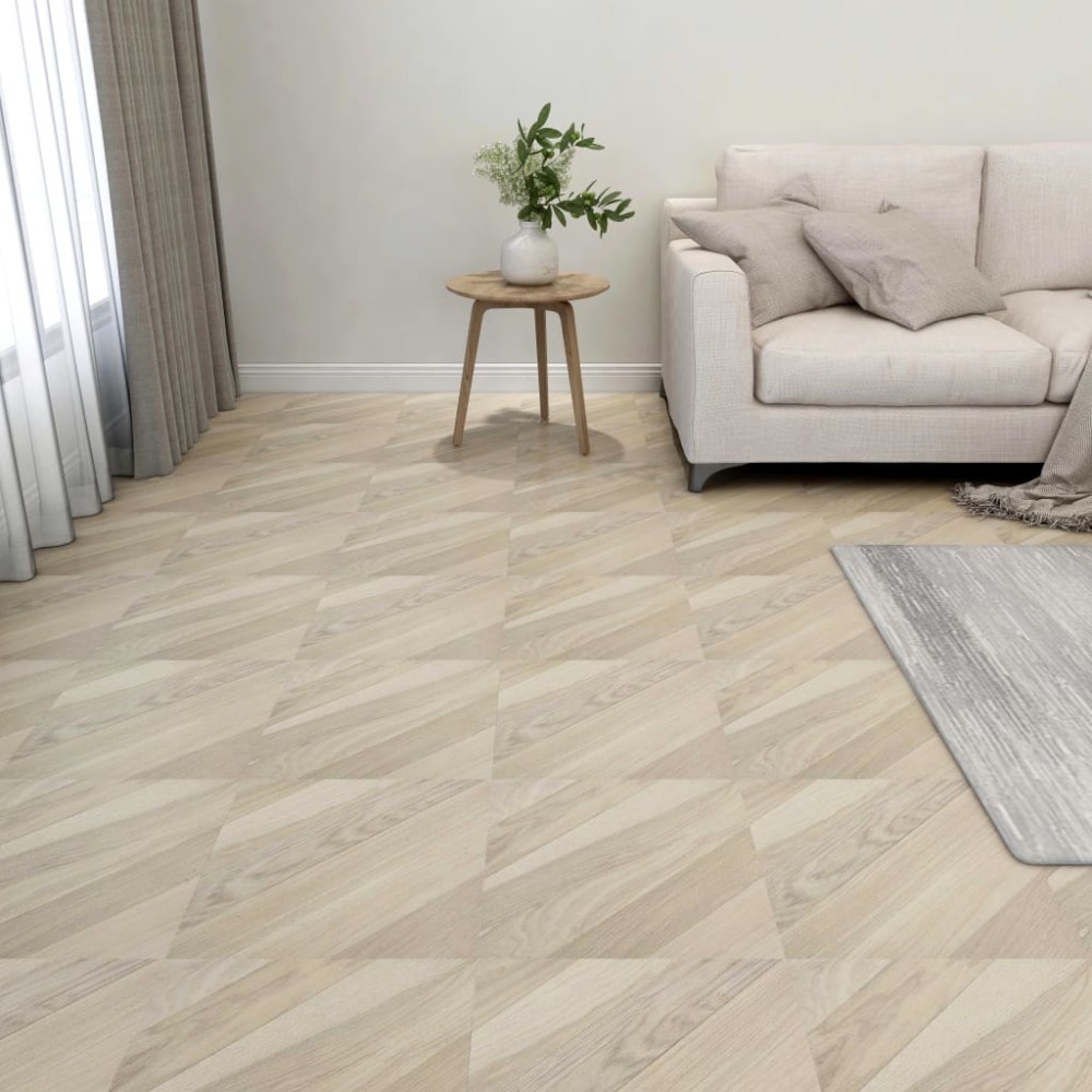 vidaXL Δάπεδο Αυτοκόλλητο Ριγέ Μπεζ 55 τεμ. 5,11 μ² από PVC