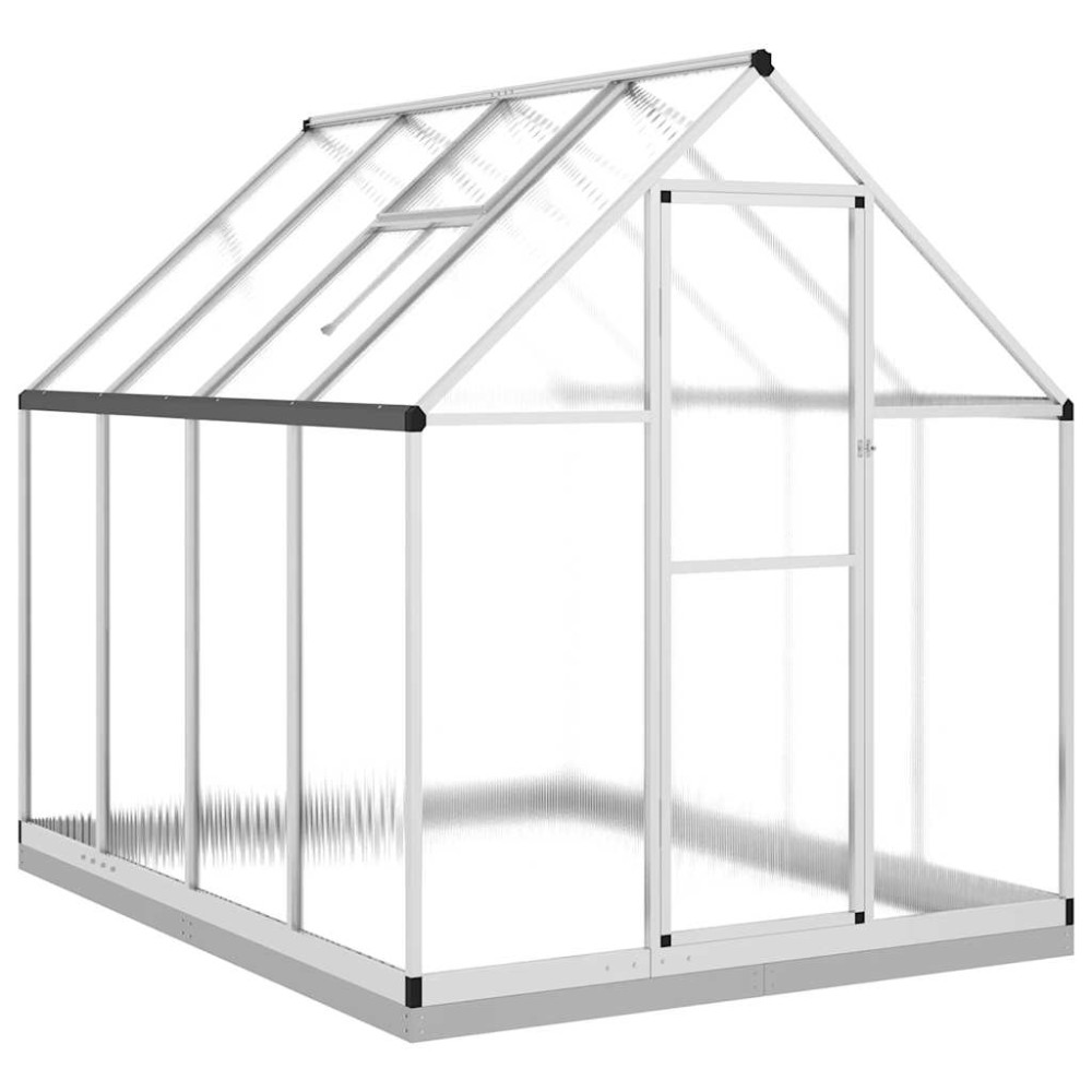 vidaXL Θερμοκήπιο με Πλαίσιο Βάσης Ασημί 224x169x202 εκ. Αλουμινίου