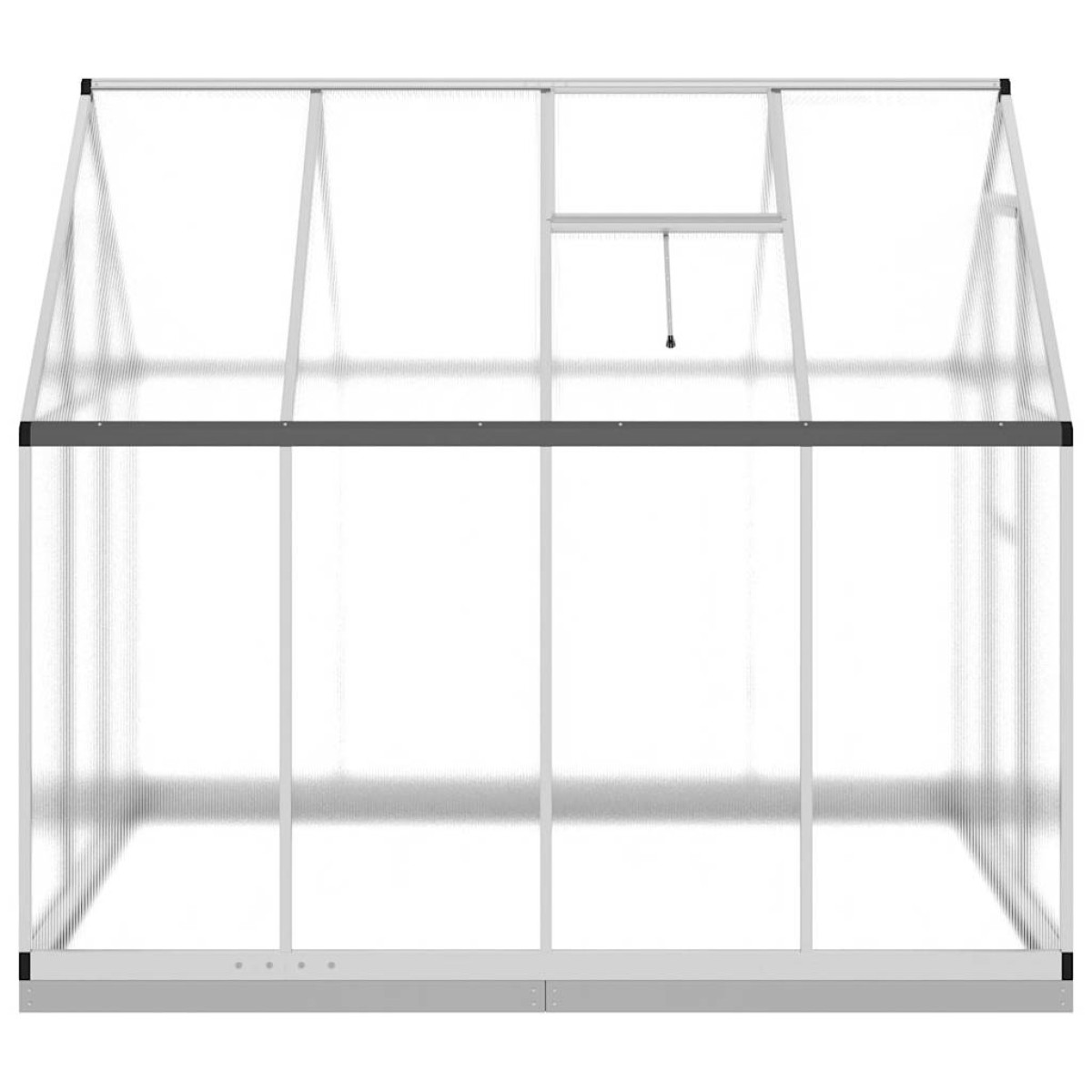 vidaXL Θερμοκήπιο με Πλαίσιο Βάσης Ασημί 224x169x202 εκ. Αλουμινίου