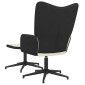 vidaXL Πολυθρόνα Relax Λευκό Κρεμ από Βελούδο και PVC με Σκαμπό