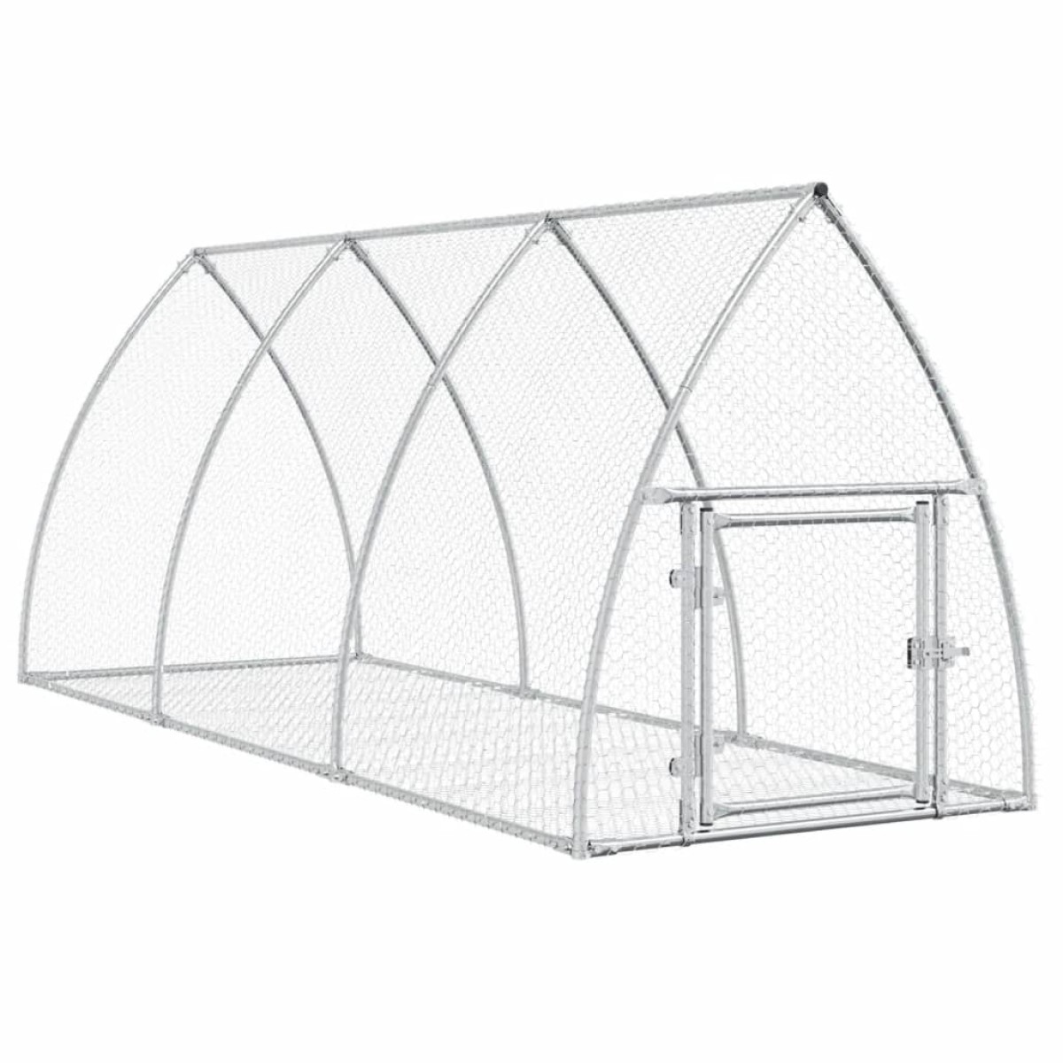 vidaXL Κλουβί Κουνελιών Ασημί 105x300x120 εκ. από Γαλβανισμένο Χάλυβα