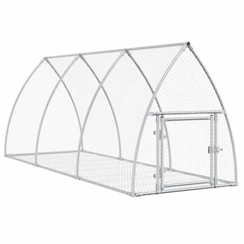 vidaXL Κλουβί Κουνελιών Ασημί 105x300x120 εκ. από Γαλβανισμένο Χάλυβα