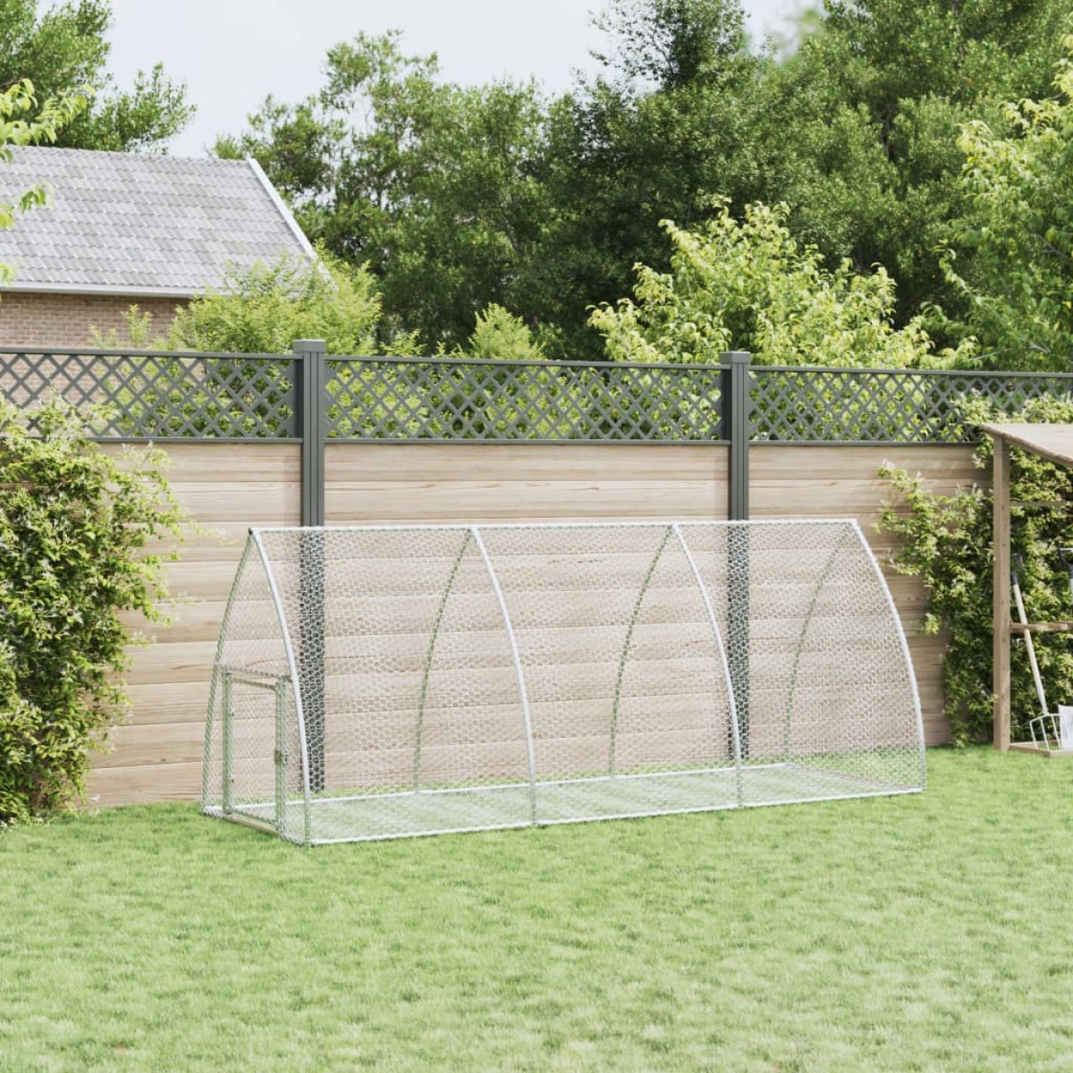 vidaXL Κλουβί Κουνελιών Ασημί 105x300x120 εκ. από Γαλβανισμένο Χάλυβα