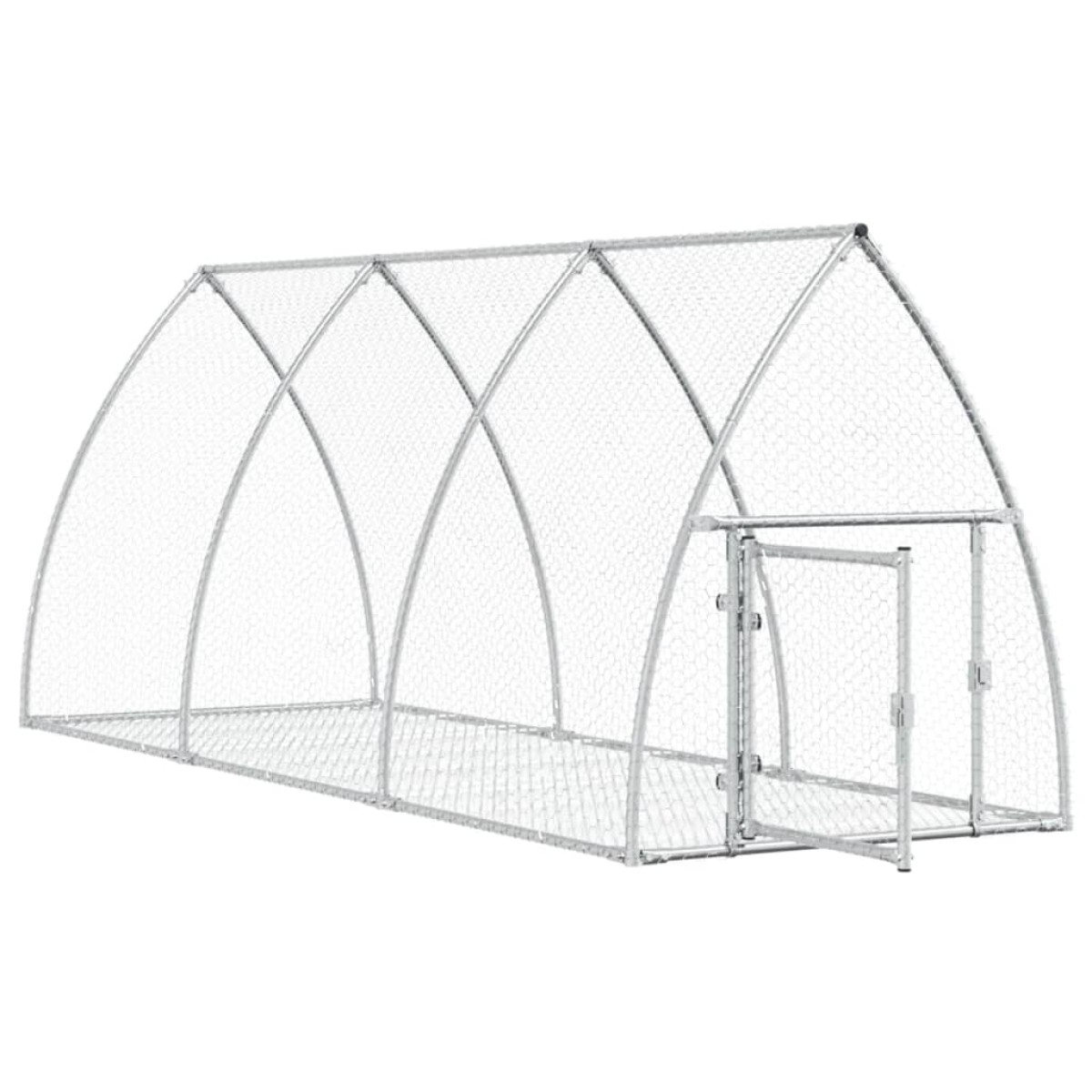 vidaXL Κλουβί Κουνελιών Ασημί 105x300x120 εκ. από Γαλβανισμένο Χάλυβα
