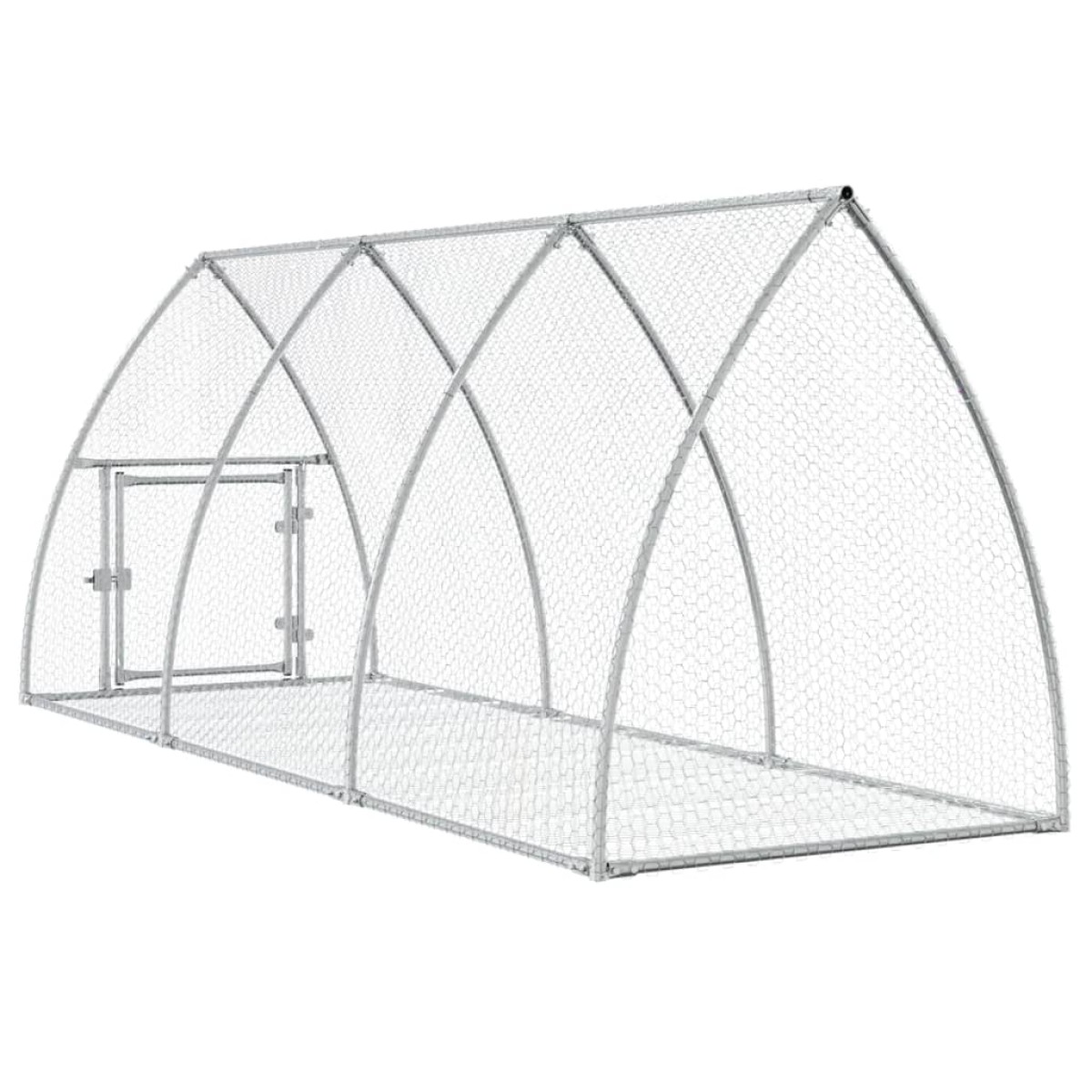 vidaXL Κλουβί Κουνελιών Ασημί 105x300x120 εκ. από Γαλβανισμένο Χάλυβα