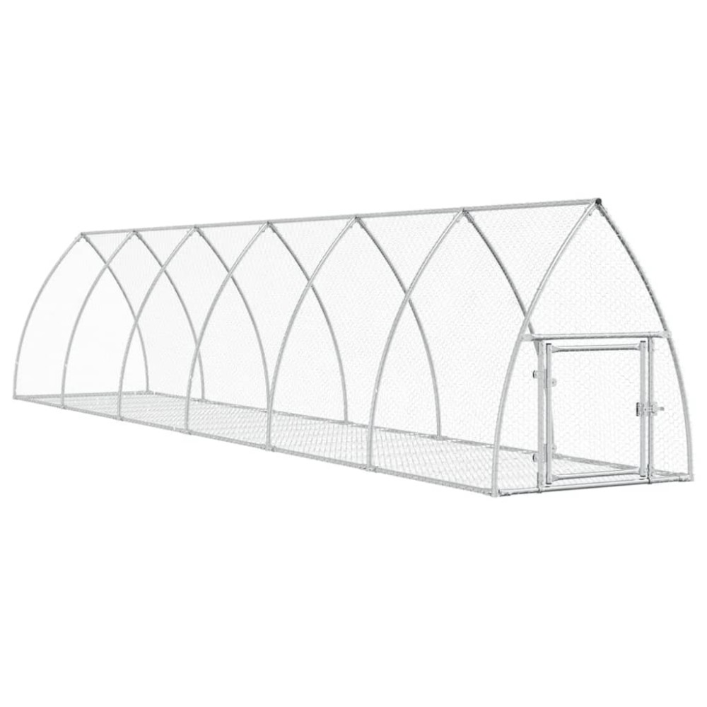 vidaXL Κλουβί Κουνελιών Ασημί 105x600x120 εκ. από Γαλβανισμένο Χάλυβα