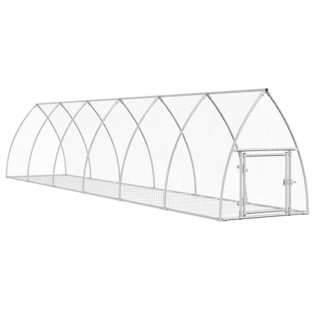 vidaXL Κλουβί Κουνελιών Ασημί 105x600x120 εκ. από Γαλβανισμένο Χάλυβα