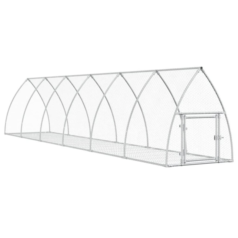 vidaXL Κλουβί Κουνελιών Ασημί 105x600x120 εκ. από Γαλβανισμένο Χάλυβα