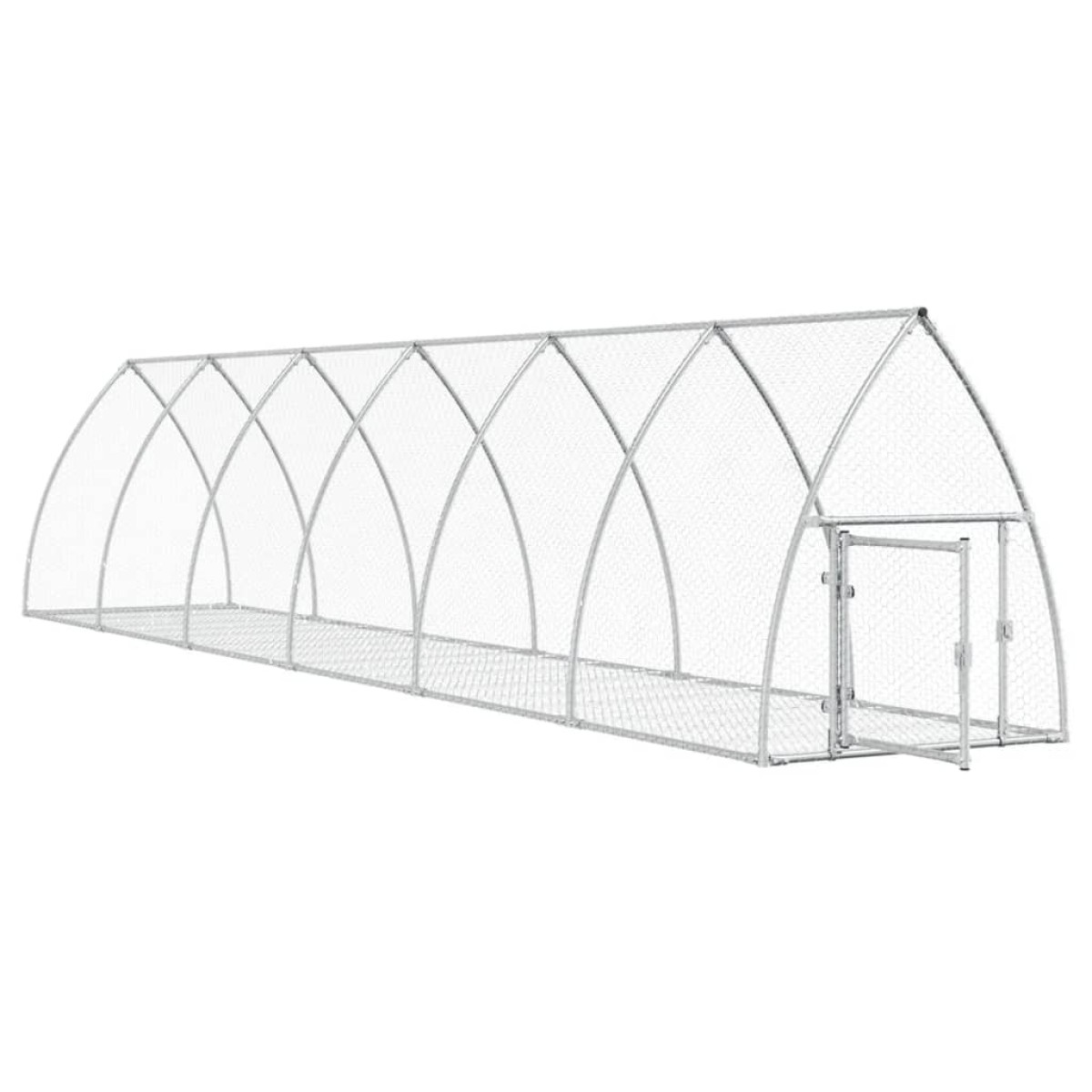 vidaXL Κλουβί Κουνελιών Ασημί 105x600x120 εκ. από Γαλβανισμένο Χάλυβα
